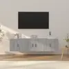 vidaXL Ensemble de meubles TV 3 pcs Sonoma gris Bois d'ingénierie
