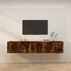 Meubles tv muraux 2 pcs chêne fumé 100x34,5x40 cm vidaXL - Chêne fumé
