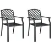 vidaXL Ensemble à manger de jardin 3 pcs anthracite acier