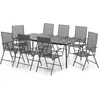vidaXL Ensemble à manger de jardin 9 pcs anthracite acier