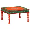 vidaXL Table basse orange bois de manguier massif peint à la main