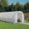 vidaXL Serre avec cadre en acier blanc 24 m² 12x2x2 m