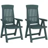 vidaXL Chaises inclinables de jardin 2 pcs vert PP