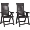 Vidaxl - Chaises inclinables de jardin 2 pcs anthracite pp Anthracite