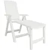 vidaXL Chaise longue blanc plastique