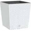 vidaXL Jardinière et intérieur amovible blanc 21 /32 L rotin PP