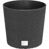 vidaXL Jardinière et intérieur amovible anthracite 15 /15,3 L rotin PP