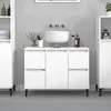 vidaXL Meuble d'évier blanc 80x33x60 cm bois d'ingénierie