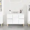 vidaXL Meuble d'évier blanc 80x33x60 cm bois d'ingénierie
