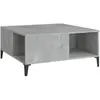 vidaXL Table basse gris béton 80x80x36,5 cm bois d'ingénierie