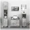 vidaXL Armoire de salle de bain gris béton 30x30x190 cm