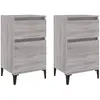 vidaXL Tables de chevet 2 pcs sonoma gris 40x35x70 cm
