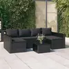 vidaXL Salon de jardin 2 pcs avec coussins Noir Résine tressée