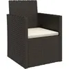 vidaXL Fauteuil de jardin avec coussin Noir Résine tressée