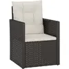 vidaXL Fauteuil de jardin avec coussins Noir Résine tressée