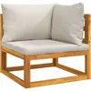 vidaXL Canapé d'angle sectionnel avec coussins gris clair bois acacia