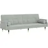 vidaXL Canapé-lit avec coussins gris clair velours