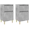 vidaXL Tables de chevet 2 pcs gris béton 40x35x70 cm
