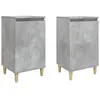 vidaXL Tables de chevet 2 pcs gris béton 40x35x70 cm bois d'ingénierie