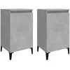 vidaXL Tables de chevet 2 pcs gris béton 40x35x70 cm bois d'ingénierie