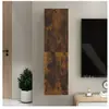 vidaXL Meuble TV mural Chêne fumé 30,5x30x110 cm