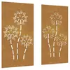 vidaXL Décorations murales de jardin 2pcs 105x55 cm design de fleur