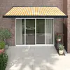 vidaXL Auvent rétractable jaune et blanc 3x2,5 m tissu et aluminium
