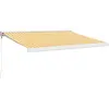vidaXL Auvent rétractable jaune et blanc 3x2,5 m tissu et aluminium