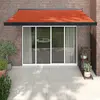 Auvent rétractable orange et marron 3,5x2,5m tissu et aluminium Vidaxl