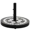 vidaXL Base de parasol noir et blanc rond 12 kg