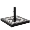 vidaXL Base de parasol noir et blanc carré 12 kg