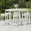 vidaXL Ensemble de bar de jardin 7 pcs blanc bois de pin massif