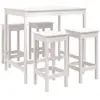 vidaXL Ensemble de bar de jardin 5 pcs blanc bois massif de pin