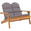 vidaXL Banc de jardin Adirondack et coussins 126 cm bois massif acacia