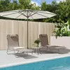 Chaises longues pliables 2 pcs marron textilène et acier Vidaxl Brown