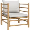 vidaXL Canapé de jardin avec coussins gris clair bambou