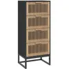 vidaXL Buffet haut noir 40x30x95 cm bois d'ingénierie