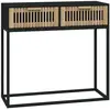 vidaXL Table console noir 80x30x75 cm bois d'ingénierie et fer
