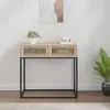 vidaXL Table console 80x30x75 cm bois d'ingénierie et fer