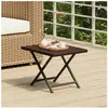 vidaXL Table pliable marron 45x35x32 cm résine tressée