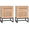 vidaXL Tables de chevet 2 pcs 40x30x55,5 cm bois ingénierie et fer