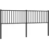vidaXL Tête de lit métal noir 193 cm