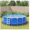 vidaXL Bâche de piscine gris clair Ø458 cm géotextile polyester