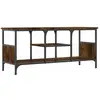vidaXL Meuble TV chêne fumé 100x35x45 cm bois d'ingénierie et fer