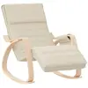 vidaXL Chaise à bascule Crème Tissu
