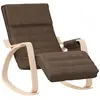 vidaXL Chaise à bascule Marron foncé Tissu