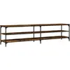 vidaXL Meuble TV chêne fumé 200x30x50 cm bois d'ingénierie et métal