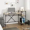 vidaXL Bureau et étagères chêne sonoma 135x50x90cm bois ingénierie/fer