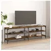 vidaXL Meuble TV chêne fumé 160x30x50 cm bois d'ingénierie