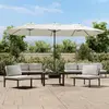 vidaXL Parasol à double tête avec LED blanc sable 449x245 cm